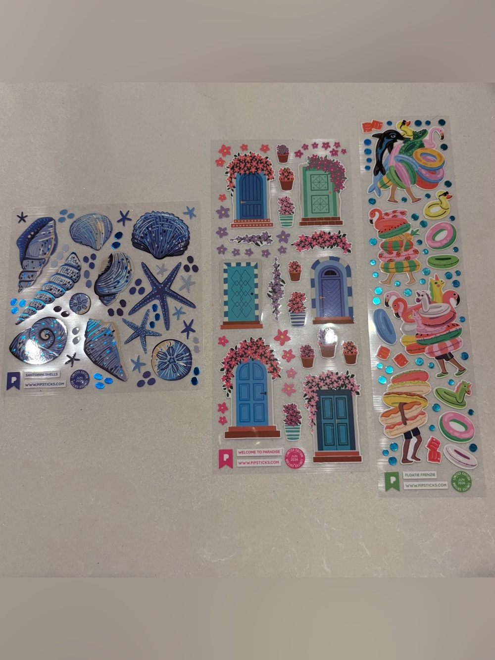 Blue & Teal Mediterranean Summer Pool Vibes Sticker Sheets